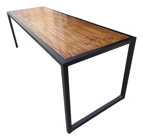 Mesa Quincho Estilo Industrial Hierro Madera