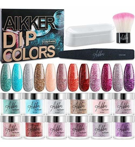 20 Galaxy Color Dip Powder Nail Kit Starter Con Everyth...