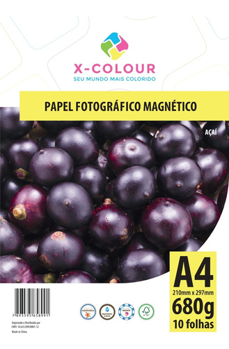 Imagem 1 de 1 de Papel Fotografico Magnetico 680g M² 10 Folhas X-colour