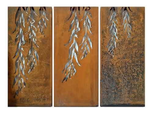 Cuadro Decorativo De Acero Corten Mook - Planta Colgante