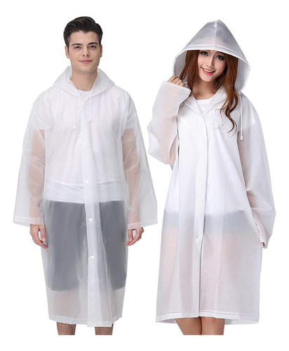 Ponchos De Lluvia Adultos Reutilizables, 2 Uds. Chubasq...