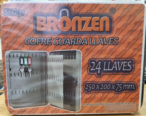 Imagen 3 de 3 de Caja Guardallaves De 24 U. Color Beige De Adosar Con Cierre