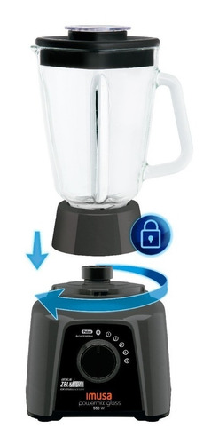 Imagen 5 de 5 de Licuadora Imusa Powermix Glass 5V 1.25 L negra con vaso de vidrio 110V - 120V