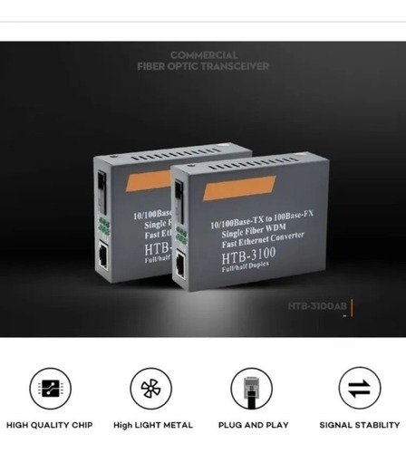 Convertidor De Fibra Óptica Giga Medios 100 Mbps 20 Km A/b