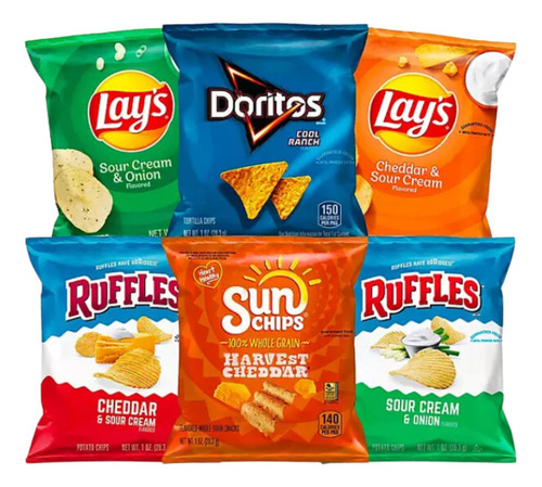 Paquete 50 Bolsas Variedad Ruffles Fritolay Doritos Mix