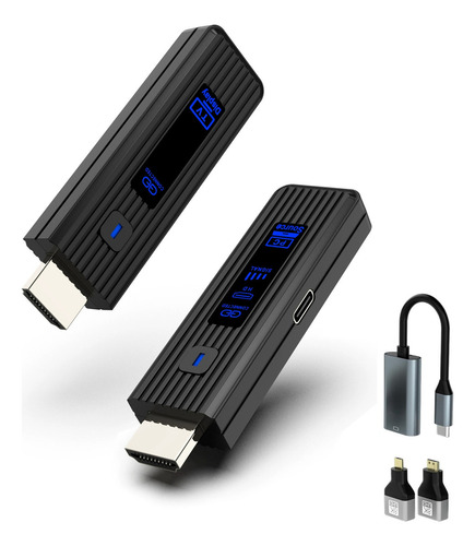 Transmisor Y Receptor Hdmi De Audio Y Vídeo, Techwolf Extensor Hdmi 5g Inalámbrico Plug & Play Portátil 50m Adaptador De Pantalla Inalámbrico De Pc A Monitor