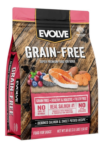 Evolve Dog Grain Free - Salmon  24 Lb - 10.88 Kg