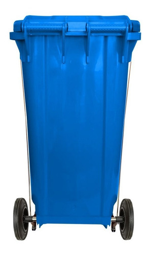 Bote 240 L Con Ruedas Y Pedal Color Azul