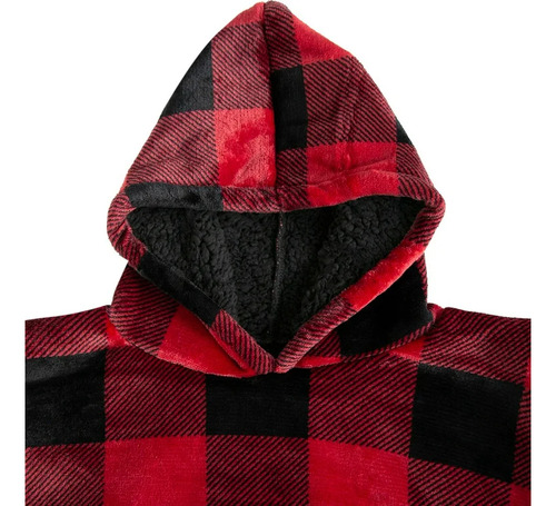 Sudadera Oversize Fit Afelpada Y Calientita Baggy Cuadros