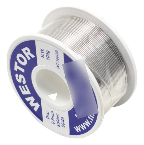 Rollo De Estaño 60/40 0.8mm 100gr Wt-100gr Westor