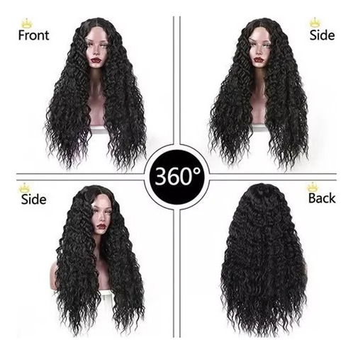 Para Para Peruca Lace Front Cabelo Humano Cacheada 68cm