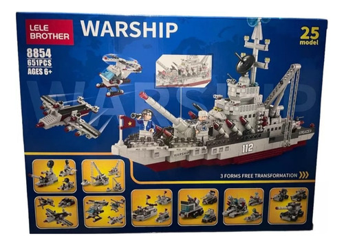 Warship  Barco 6 En 1 Lego 