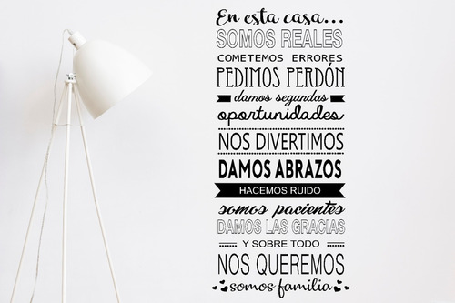 Vinilo Decorativo Frase En Esta Casa Somos Varios Modelos