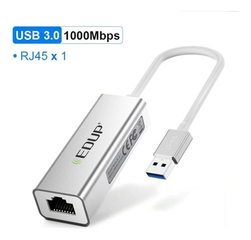 Adaptador Ethernet Usb 3.0 Lan Gigabit 1000 Mbps Notebook Pc