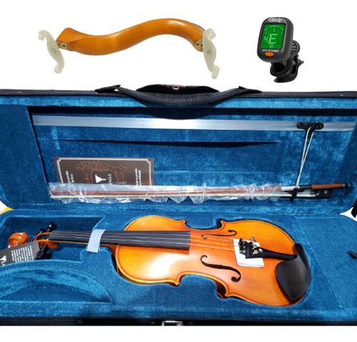Kit Violino Eagle 4/4 Ve 245 Envelhecido+ Espaleira+afinador