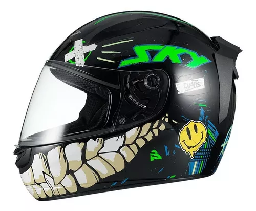 Capacete de moto, desenho realista corrida de moto preto, jogo