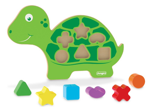 Brinquedo Didático Educativo Pedagógico Montessori - Junges Cor Tartaruga