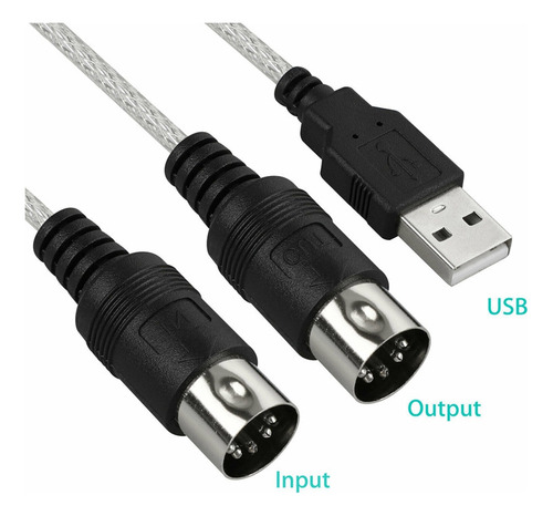 2 Conectores De Cable Midi A Usb Para Pc A Sintetizador M