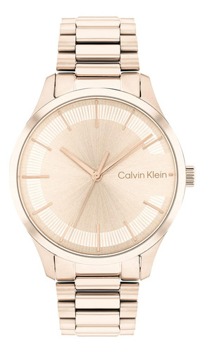 Reloj De Pulsera De Eslabones Y Acero Dorado Clavel Chapado