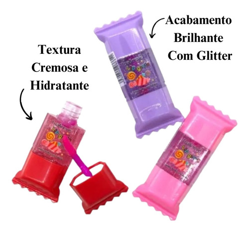 Lip Gloss Balinha Lua E Neve Box Com 24 Unidades