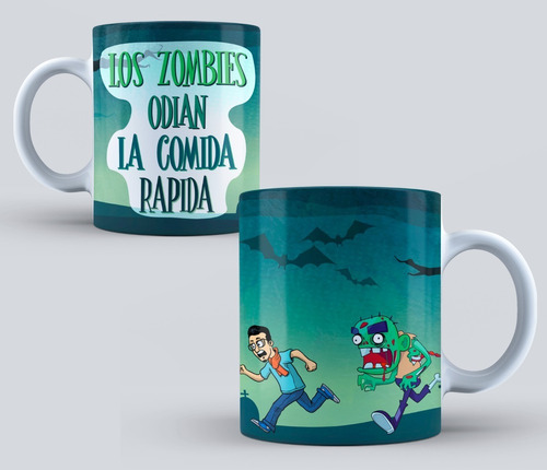 Taza -  Tazón Diseño Zombie, Zombies Odian La Comida Rapida
