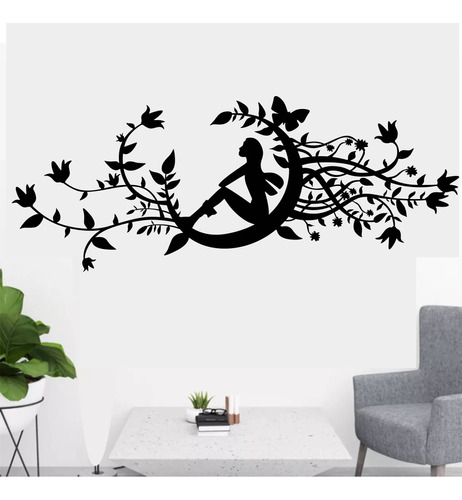 Vinilo Decorativo Para Pared - Hada En La Luna