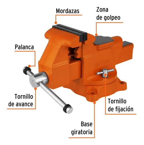 Tornillos Banco Uso Ind Hierro Nodular 5' Truper 18593