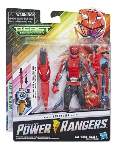 Figura Red Ranger - Power Ranger Beast Morphers Hasbro 10cm