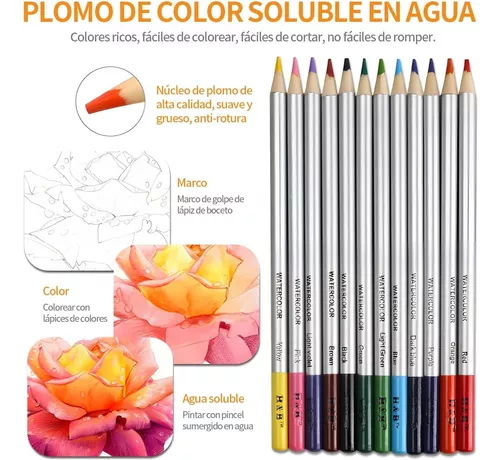 Lapices De Colores Profesionales Para Dibujar Pintar Colores Vibrantes 72  Unidad