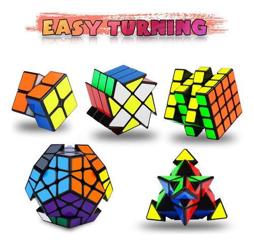5 Piezas Juego Cubo De Velocidad Puzzle Cubo Mágico Pirámide