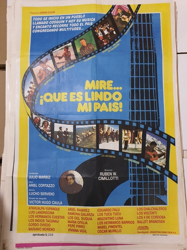 Afiche De Cine Original 1659- Mire Que Lindo Es Mi Pais