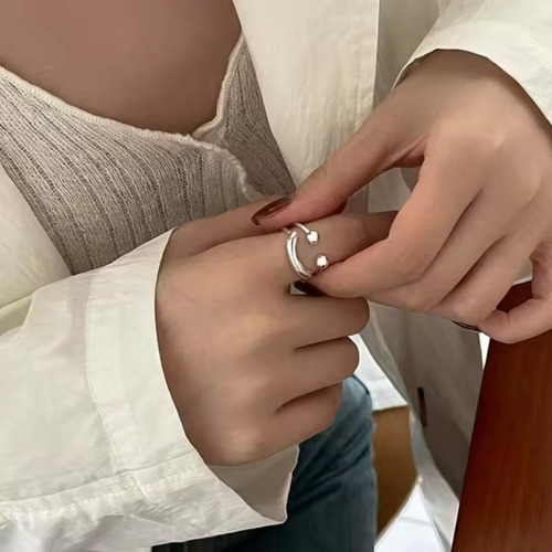 Anillo Smile Face Open Rings De Doble Capa Para Mujer, Joyer