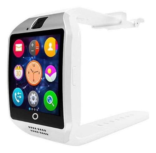 Q18 Smart Watch Mobile Card Bluetooth Smart Wear Color De La Caja Blanco Color De La Correa Blanco Color Del Bisel Plateado