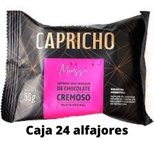 Alfajor Capricho Mousse De Chocolate Caja De 24 Unidades