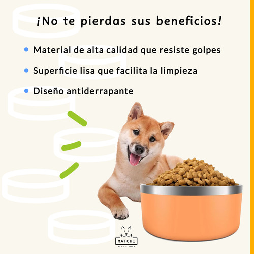 Plato De Acero Inoxidable Tazón Antiderrapante Para Perros Y Color Índigo