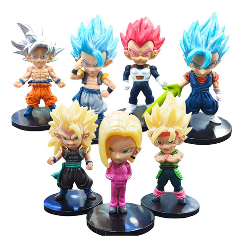 Coleccion 7 Figuras Dragon Ball Super Goku Vegeta Pvc Anime 