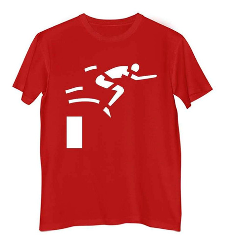 Remera Hombre Color Persona Saltando Parkour Ilustracion M4