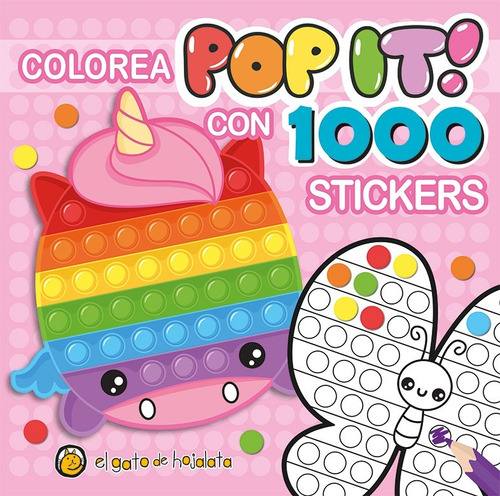 Pinto Pop It Con 600 Stickers Unicornio
