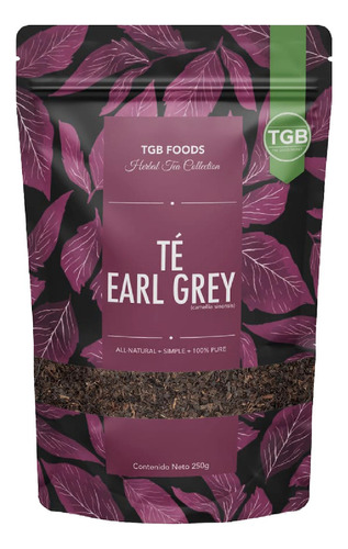 Té Earl Grey 100% Puro Premium Granel, Tgb Superfoods 250gr