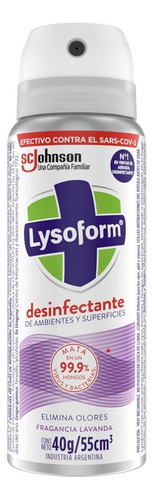 Lysoform Desinfectante Ambiente Lavanda X 55ml Pack X6