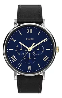 Reloj Hombre Timex Correa De Piel 41 Mm Wr 30m Tw2v464009j