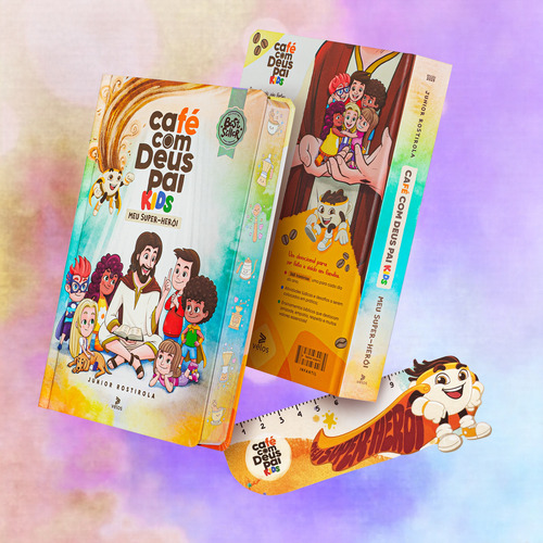 Café Com Deus Pai Kids Meu Super Herói 2025 Devocional Infantil Capa Dura Com Marca Página