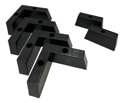 Pé P/ Cama Box/baú, Sofá Mod. Cantoneira Plás. Preto Kit 4x2