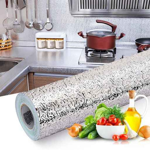 Imagen 6 de 6 de Papel Aluminio Adhesivo Para Cocina 61 X 5 Metros