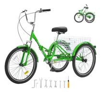 Comprar Vevor Triciclo Plegable Para Adultos 24 Verde 1 Velocidad