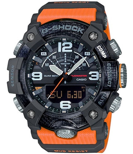 Reloj Casio G Shock Mudmaster Gg B100 Bluetooth Carbon Core Color De La Correa Naranja