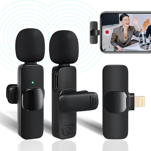 Powerfeng Wireless Lavalier Microphone iPhone Android: Micró