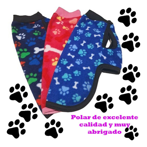 Ropa Abrigo Poncho Capa Polar Estampado Mascotas Talle 10