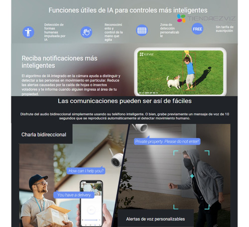 Cámara De Seguridad Ezviz Exterior Fija 2k+ 4mp Color Audio