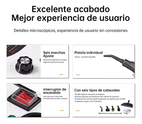 Limpiador A Vapor Portátil De 2500 W Multifuncional 1.2l